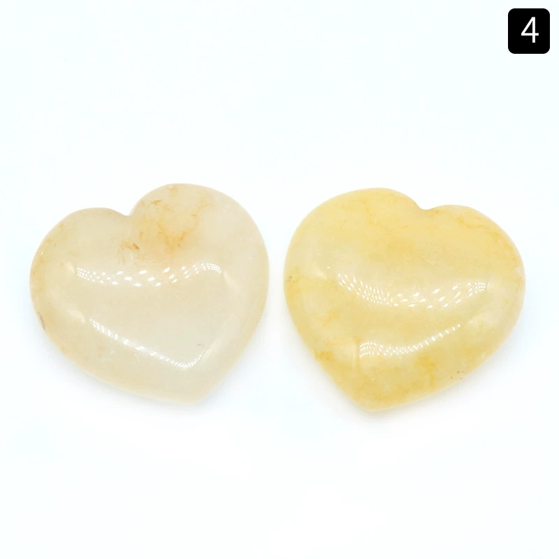 25mm natural crystal stone heart-shaped ornaments non-porous natural stone heart-shaped bare stone