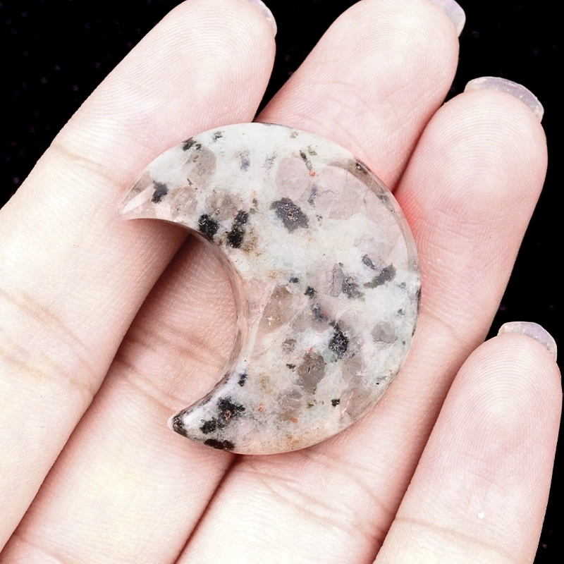 30mm moon natural crystal agate stone crescent shape diy non-hole moon jewelry accessories material