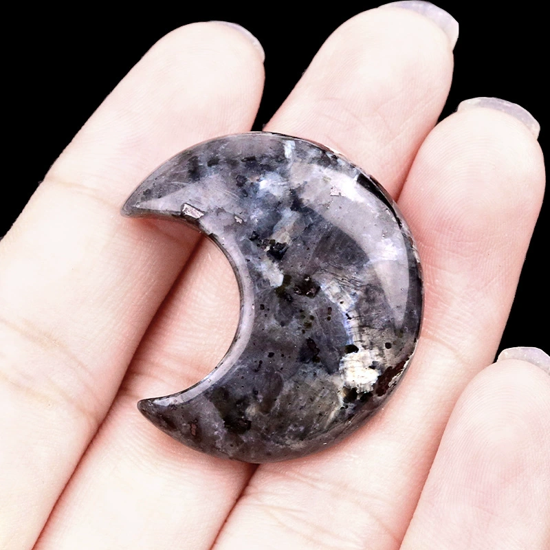 30mm moon natural crystal agate stone crescent shape diy non-hole moon jewelry accessories material