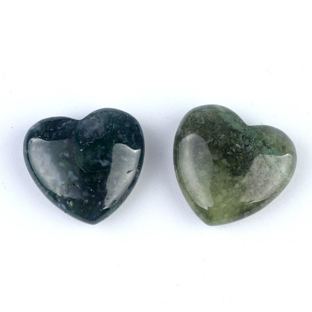 25mm natural crystal stone heart-shaped ornaments non-porous natural stone heart-shaped bare stone