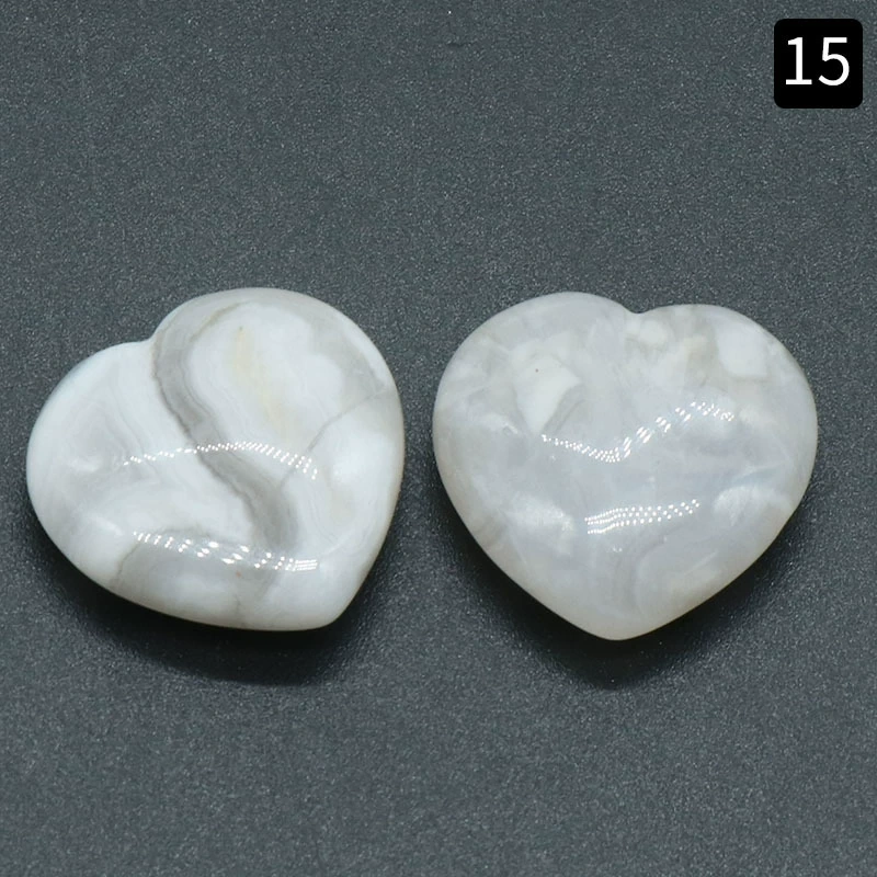 25mm natural crystal stone heart-shaped ornaments non-porous natural stone heart-shaped bare stone