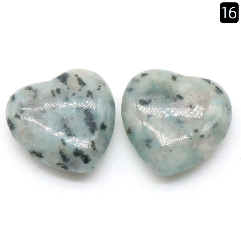 25mm natural crystal stone heart-shaped ornaments non-porous natural stone heart-shaped bare stone