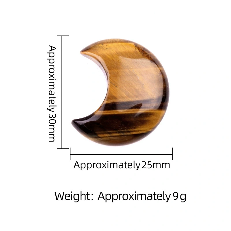 30mm moon natural crystal agate stone crescent shape diy non-hole moon jewelry accessories material