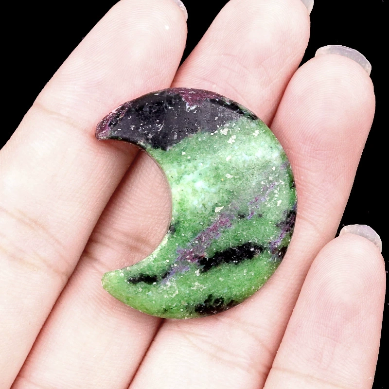 30mm moon natural crystal agate stone crescent shape diy non-hole moon jewelry accessories material