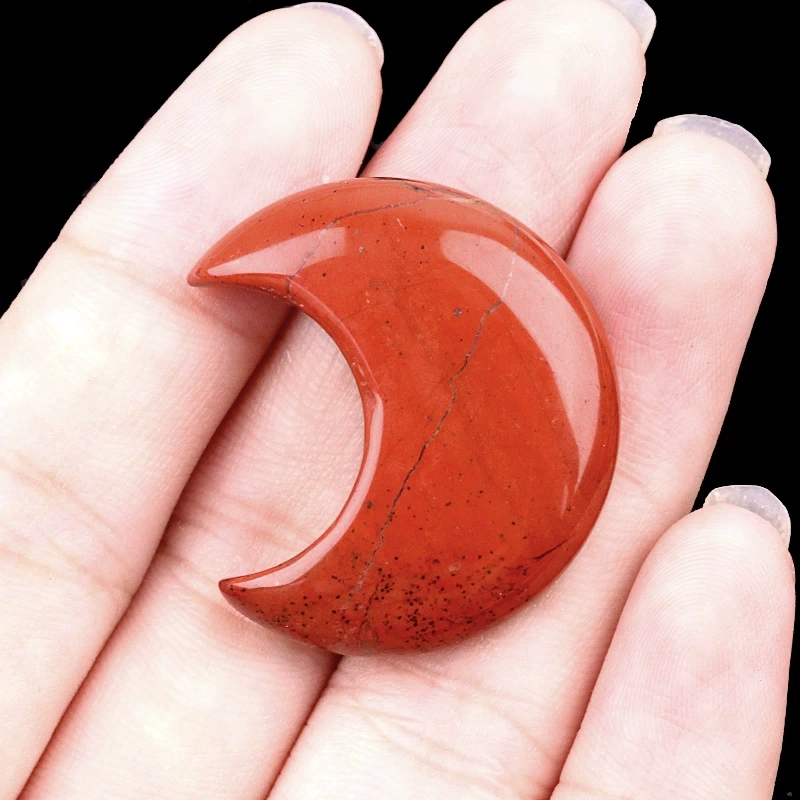 30mm moon natural crystal agate stone crescent shape diy non-hole moon jewelry accessories material