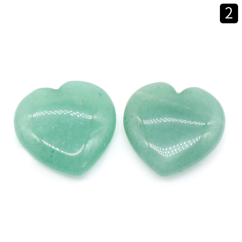 25mm natural crystal stone heart-shaped ornaments non-porous natural stone heart-shaped bare stone