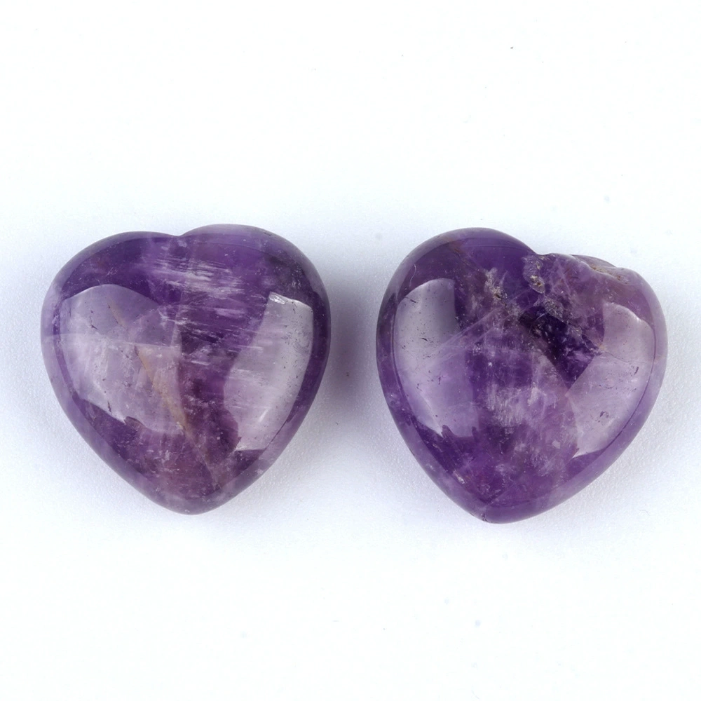 25mm natural crystal stone heart-shaped ornaments non-porous natural stone heart-shaped bare stone