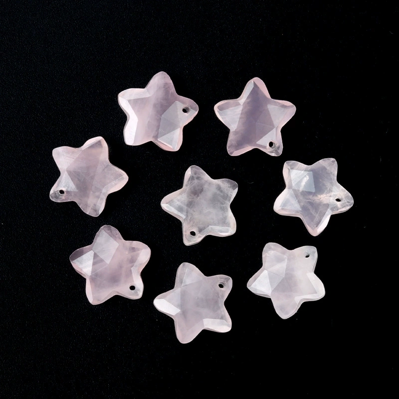 Natural crystal 14mm double faceted mini five-pointed star pendant tiger eye stone star DIY jewelry accessories
