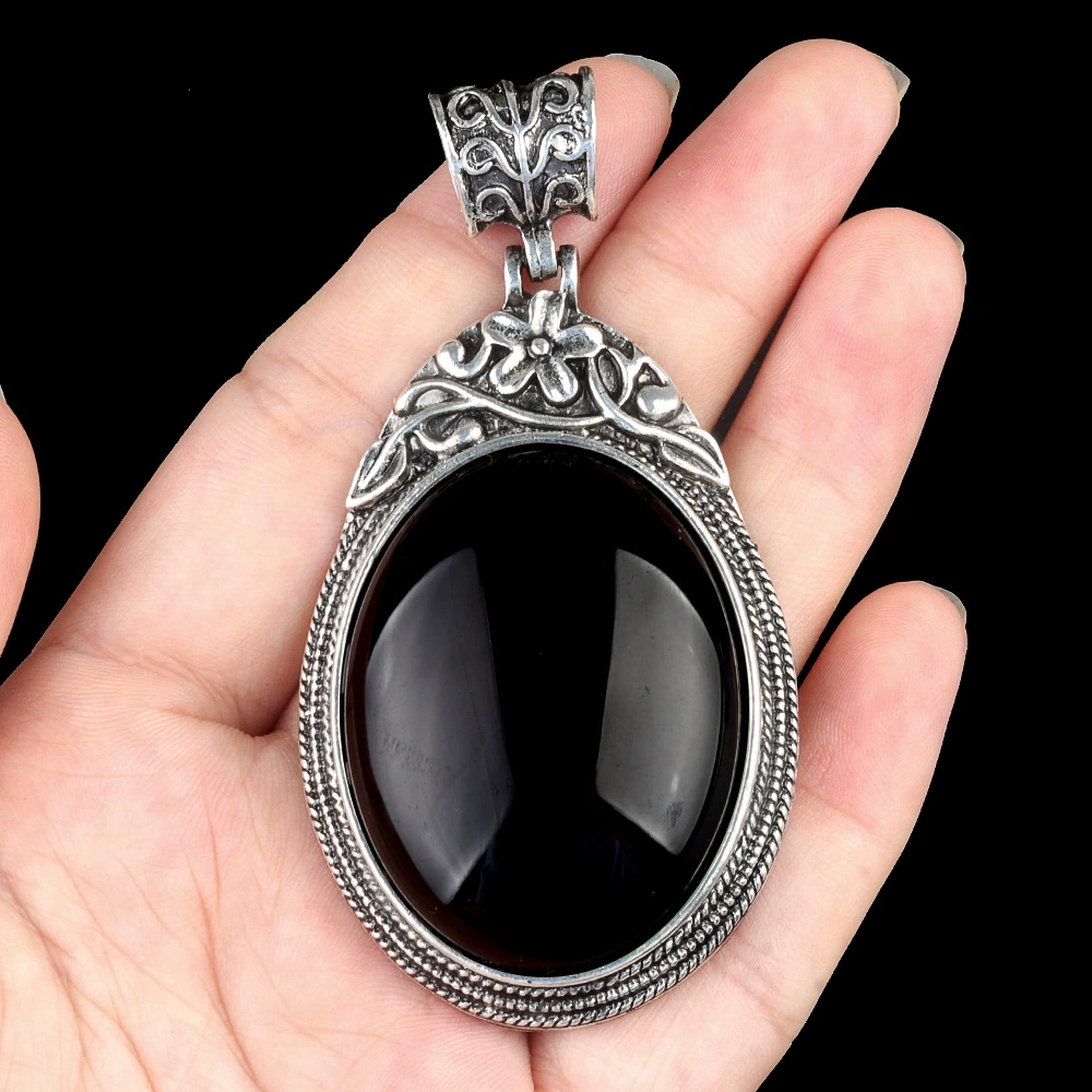 Set of gemstones crystal agate semi-precious stone alloy inlaid gemstone pendant foreign trade jewelry