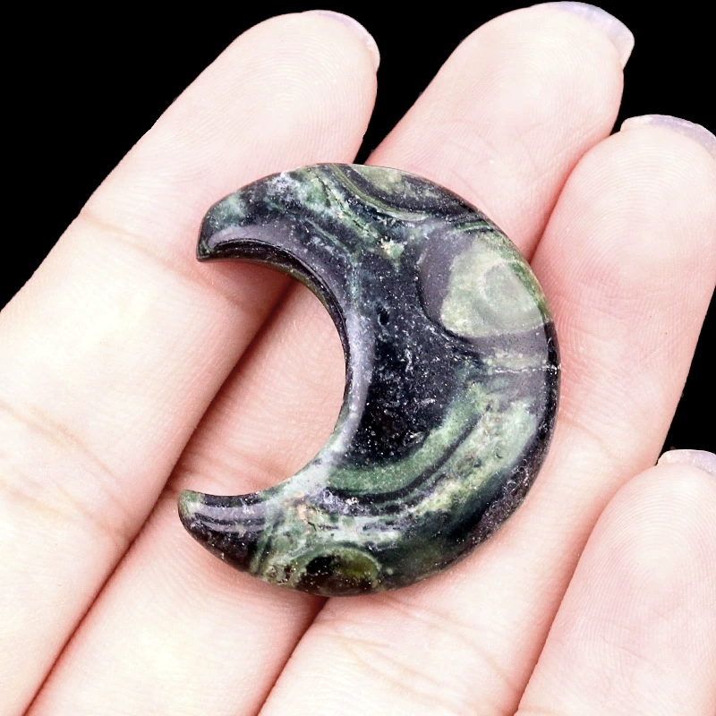 30mm moon natural crystal agate stone crescent shape diy non-hole moon jewelry accessories material