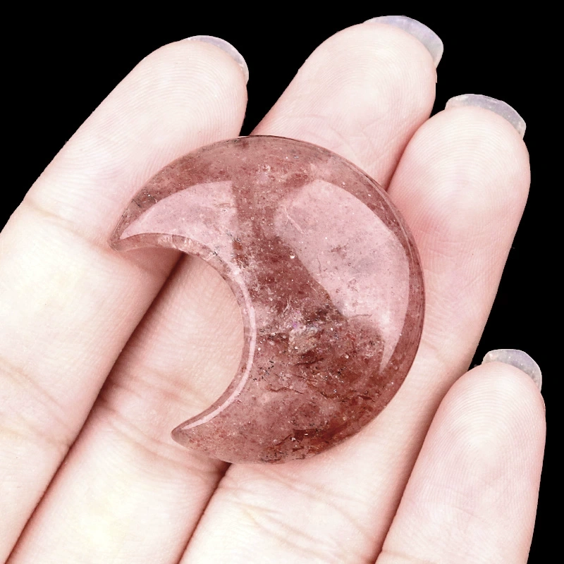 30mm moon natural crystal agate stone crescent shape diy non-hole moon jewelry accessories material