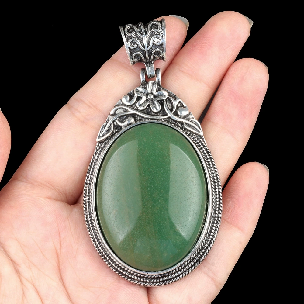 Set of gemstones crystal agate semi-precious stone alloy inlaid gemstone pendant foreign trade jewelry