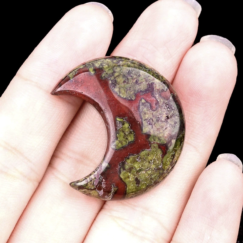 30mm moon natural crystal agate stone crescent shape diy non-hole moon jewelry accessories material