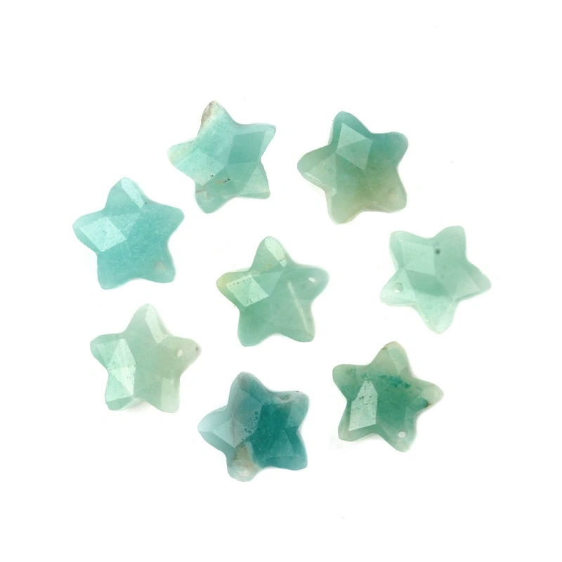 Natural crystal 14mm double faceted mini five-pointed star pendant tiger eye stone star DIY jewelry accessories