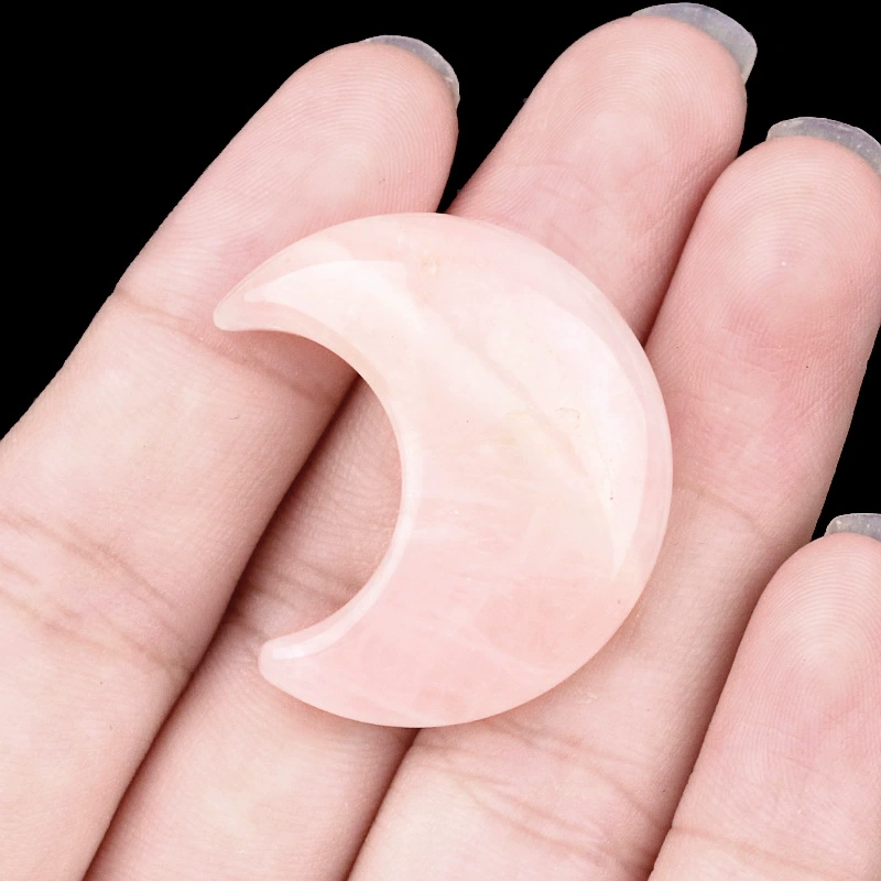 30mm moon natural crystal agate stone crescent shape diy non-hole moon jewelry accessories material