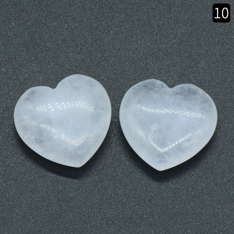 25mm natural crystal stone heart-shaped ornaments non-porous natural stone heart-shaped bare stone