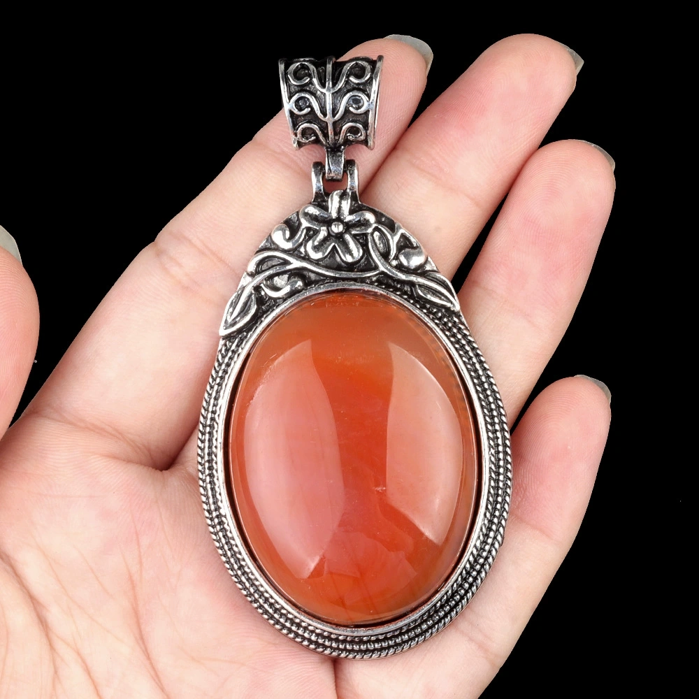 Set of gemstones crystal agate semi-precious stone alloy inlaid gemstone pendant foreign trade jewelry