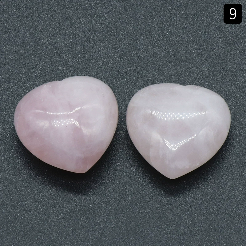 25mm natural crystal stone heart-shaped ornaments non-porous natural stone heart-shaped bare stone