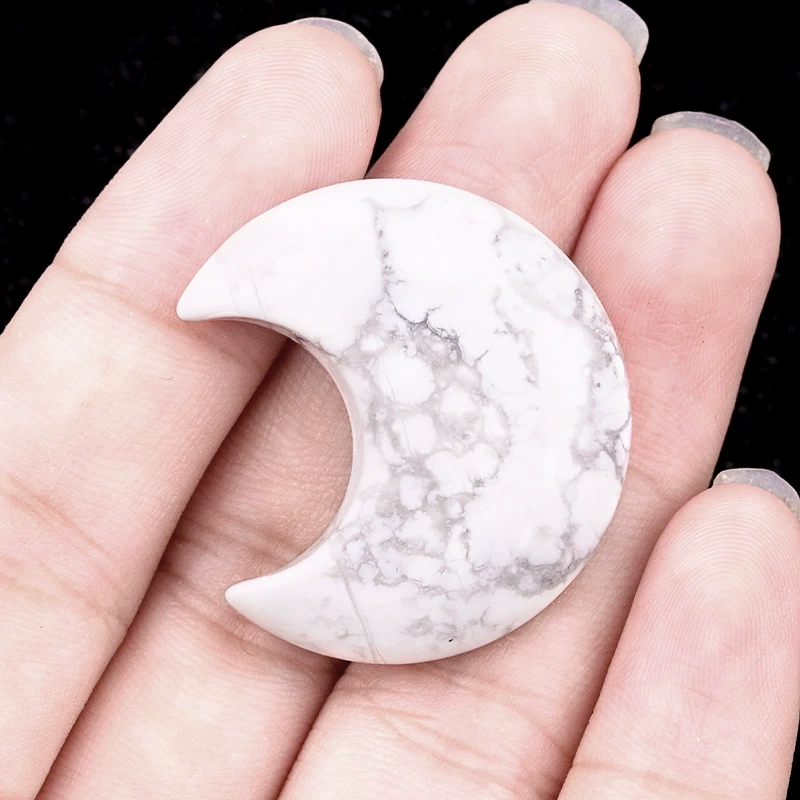 30mm moon natural crystal agate stone crescent shape diy non-hole moon jewelry accessories material