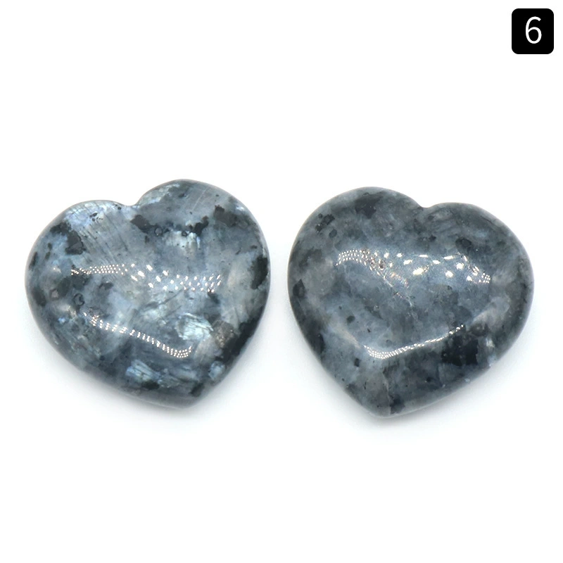 25mm natural crystal stone heart-shaped ornaments non-porous natural stone heart-shaped bare stone