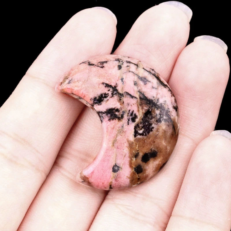 30mm moon natural crystal agate stone crescent shape diy non-hole moon jewelry accessories material