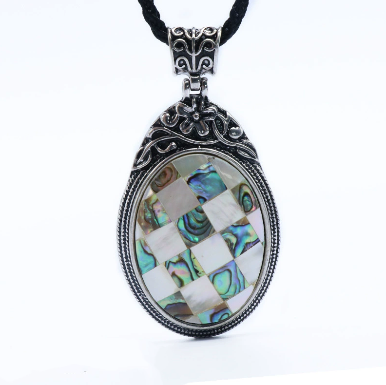 Set of gemstones crystal agate semi-precious stone alloy inlaid gemstone pendant foreign trade jewelry