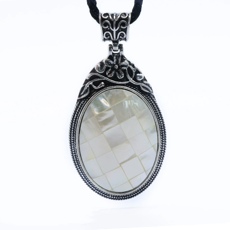 Set of gemstones crystal agate semi-precious stone alloy inlaid gemstone pendant foreign trade jewelry