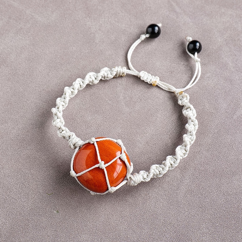 Natural crystal rolling stone net bag braided bracelet fashion crystal retro bracelet