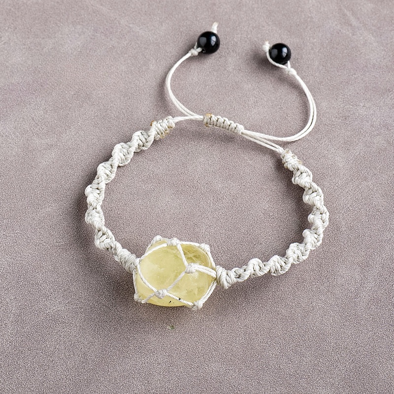 Natural crystal rolling stone net bag braided bracelet fashion crystal retro bracelet