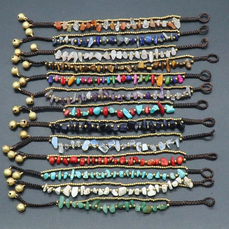 Natural crystal agate colorful shell gravel bracelet braided bracelet colorful irregular gravel bracelet