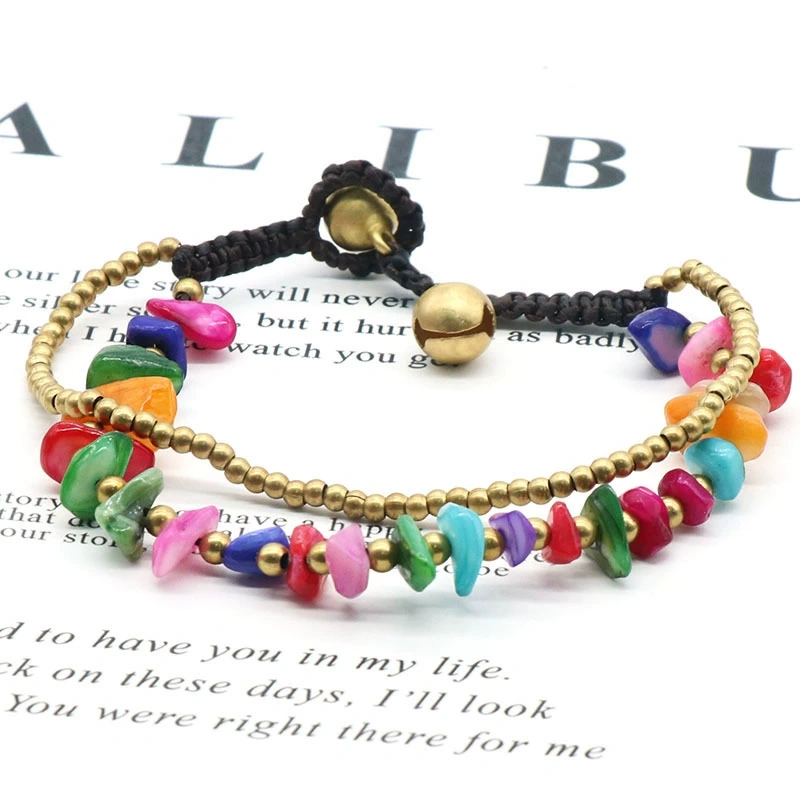 Natural crystal agate colorful shell gravel bracelet braided bracelet colorful irregular gravel bracelet