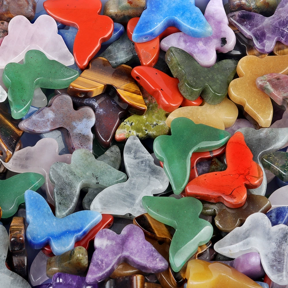 20x30mm natural crystal agate stone polished carved butterfly desktop decoration ornaments