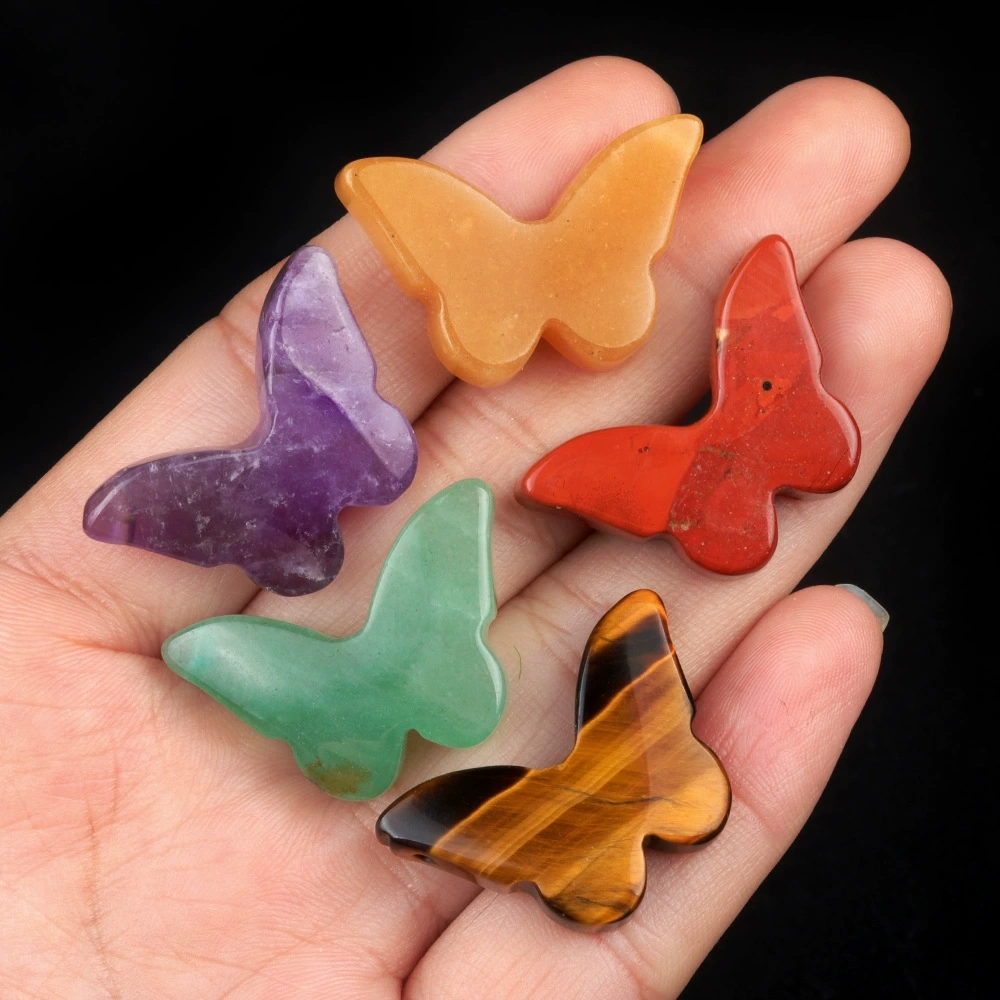 20x30mm natural crystal agate stone polished carved butterfly desktop decoration ornaments