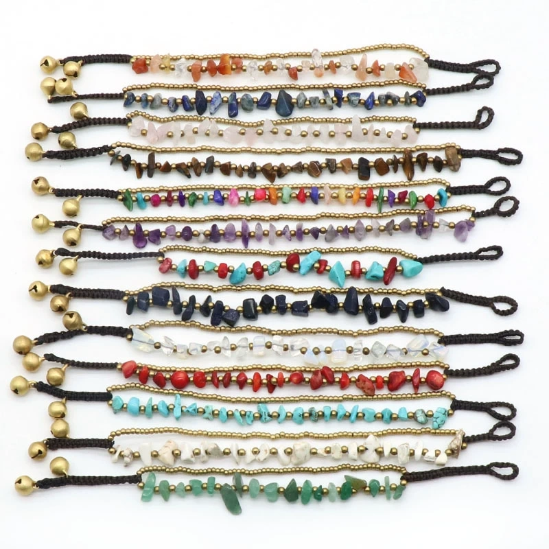 Natural crystal agate colorful shell gravel bracelet braided bracelet colorful irregular gravel bracelet