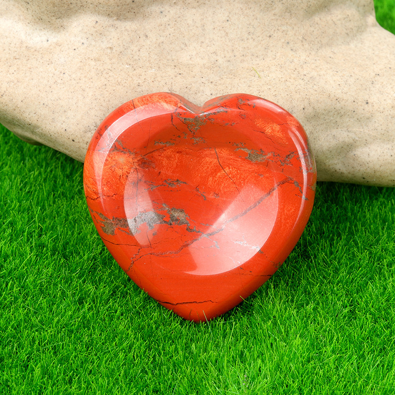 Worrystone crystal agate semi-precious stone love thumb stone heart-shaped worry stone crystal healing stone