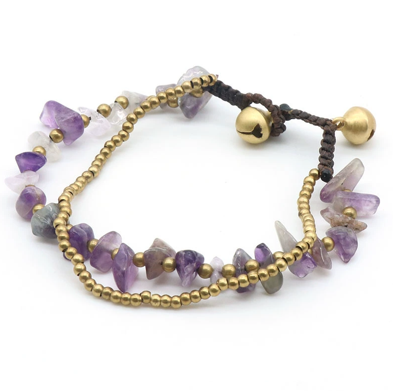 Natural crystal agate colorful shell gravel bracelet braided bracelet colorful irregular gravel bracelet