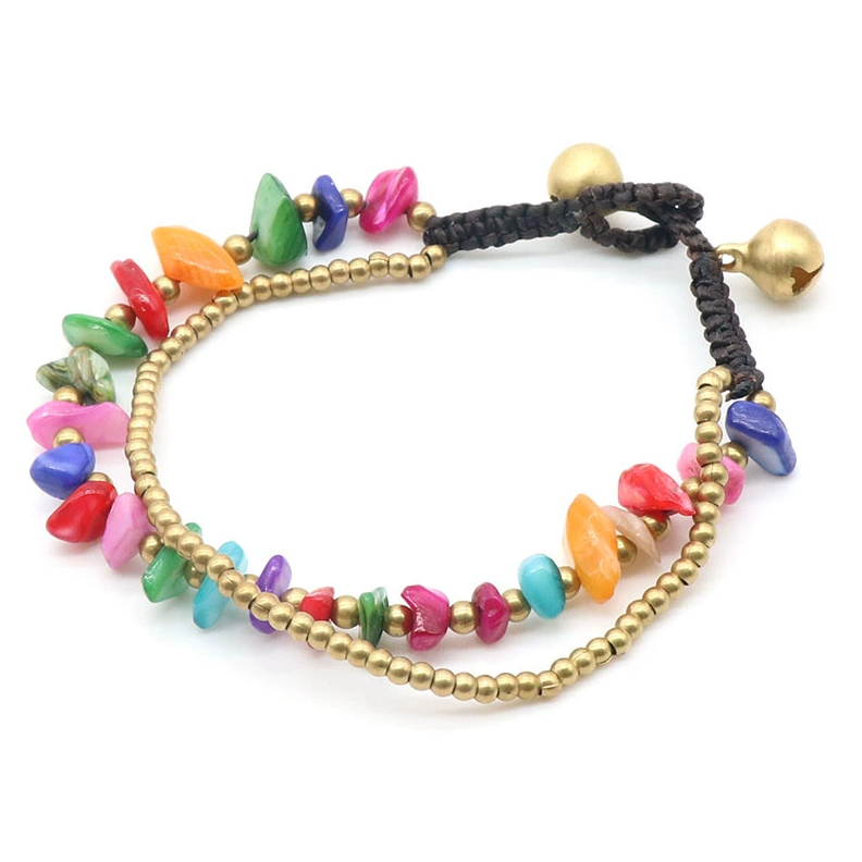 Natural crystal agate colorful shell gravel bracelet braided bracelet colorful irregular gravel bracelet