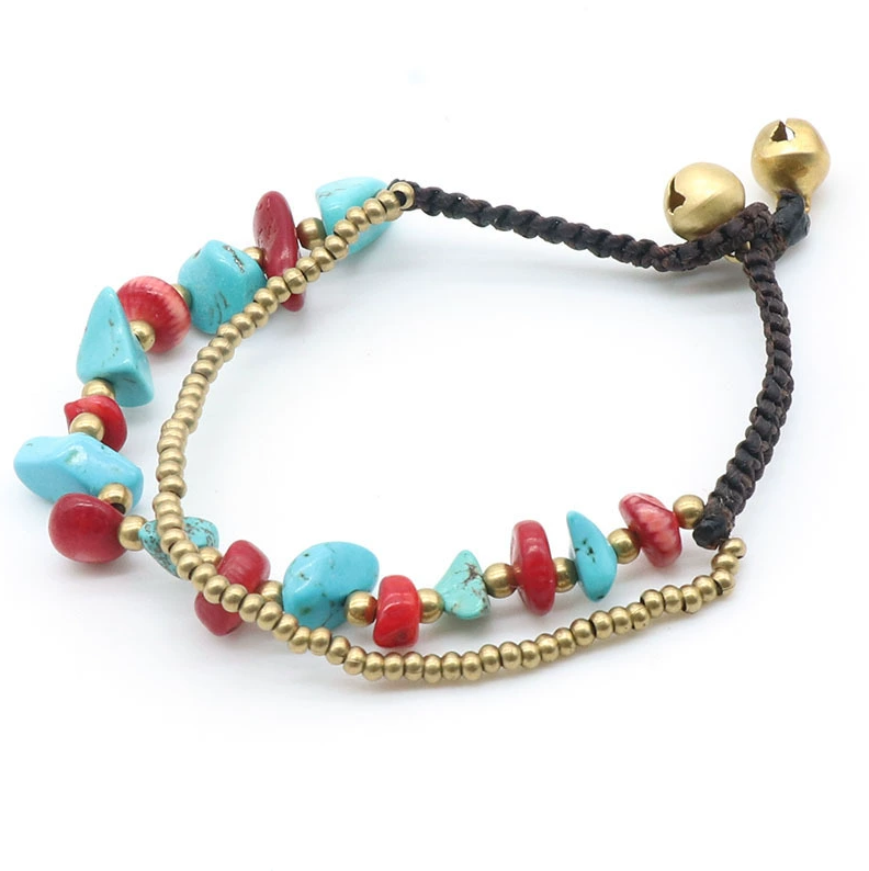 Natural crystal agate colorful shell gravel bracelet braided bracelet colorful irregular gravel bracelet