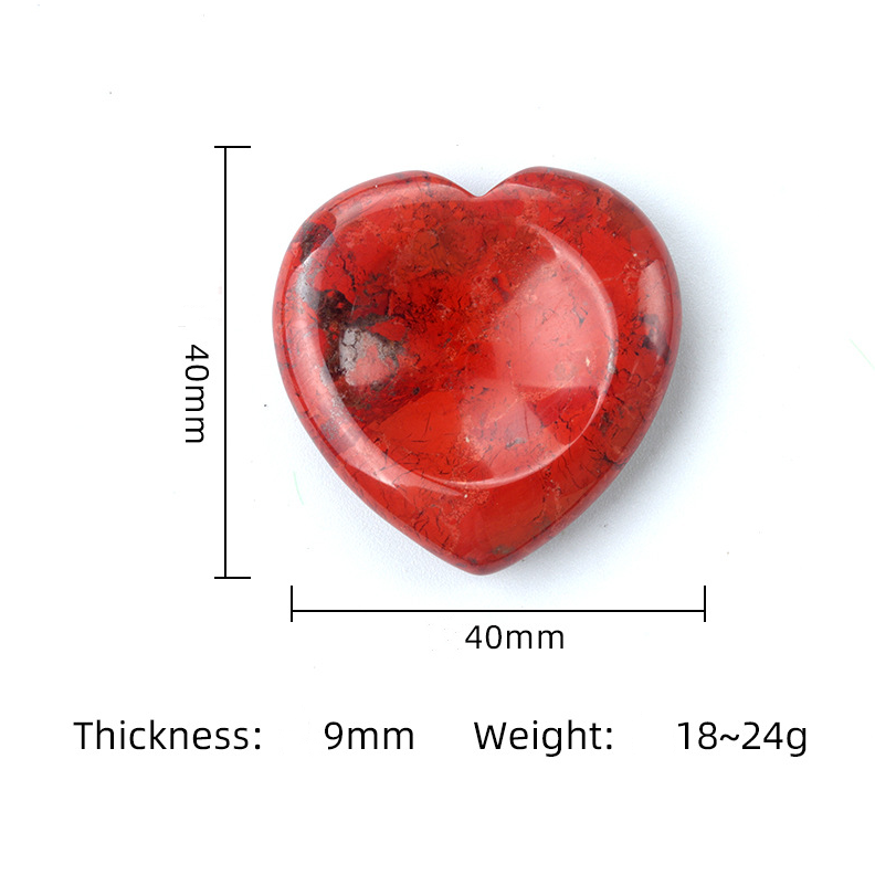Worrystone crystal agate semi-precious stone love thumb stone heart-shaped worry stone crystal healing stone
