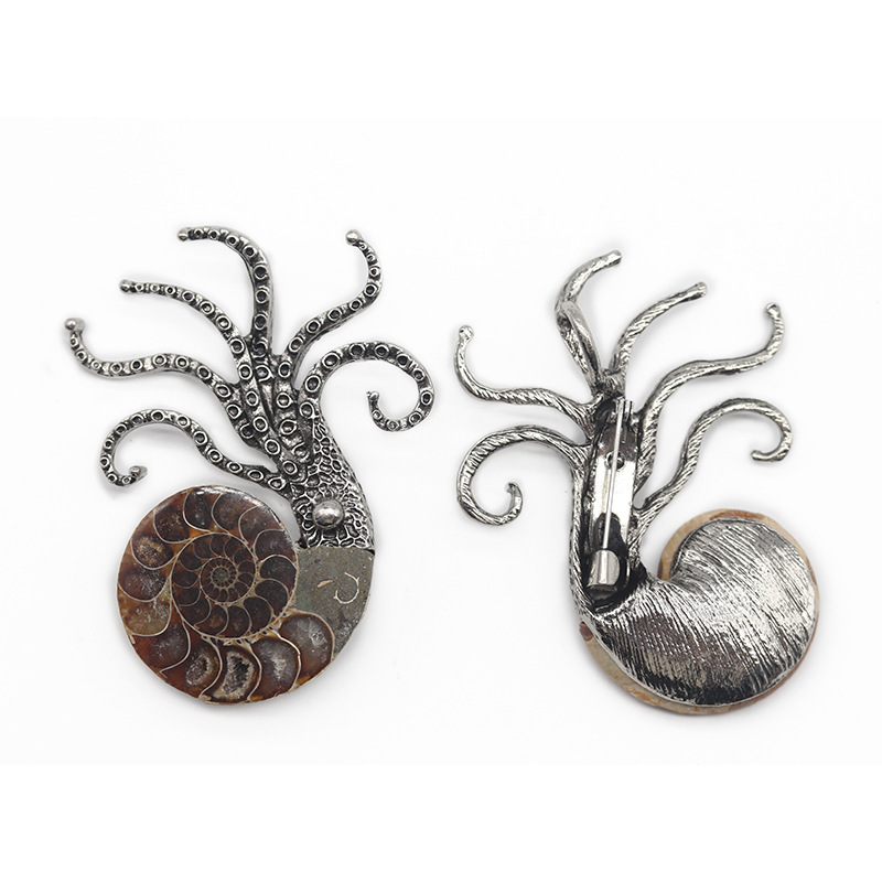 Colorful conch octopus brooch Exaggerated large octopus marine life jewelry pendant brooch dual-purpose decoration
