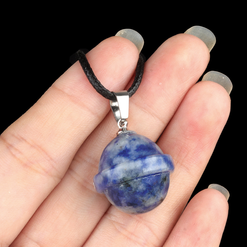 Natural crystal agate stone planet pendant galaxy planet UFO three-dimensional universe pendant jewelry