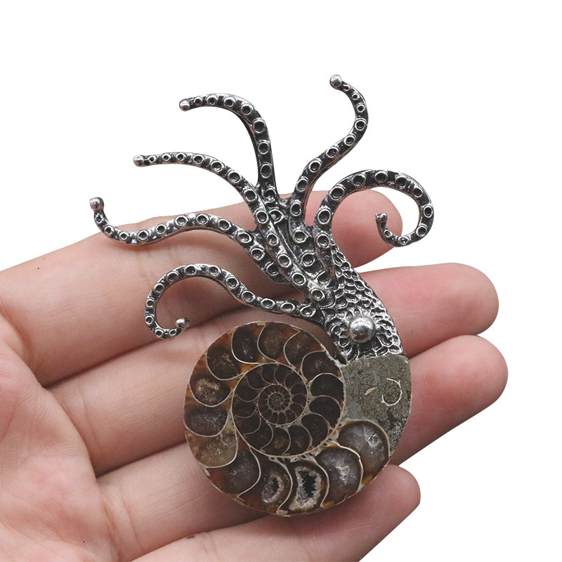 Colorful conch octopus brooch Exaggerated large octopus marine life jewelry pendant brooch dual-purpose decoration