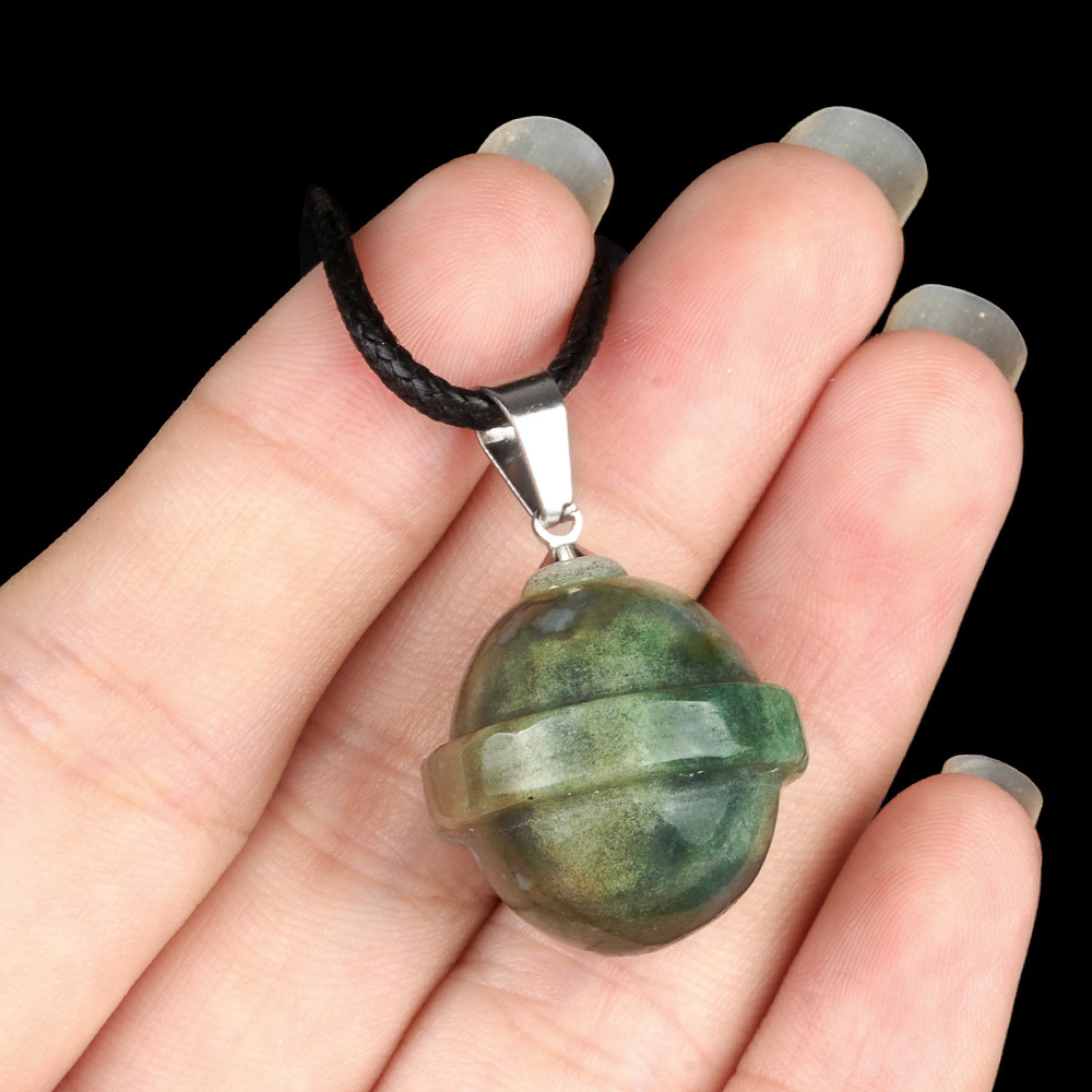 Natural crystal agate stone planet pendant galaxy planet UFO three-dimensional universe pendant jewelry
