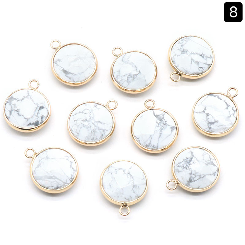 Round faceted pendant wrapped edge single hanging natural crystal oblate pendant diy bracelet necklace jewelry material