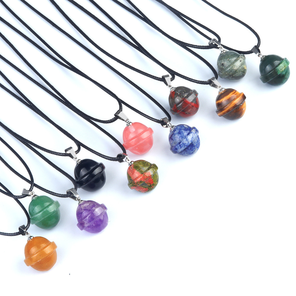 Natural crystal agate stone planet pendant galaxy planet UFO three-dimensional universe pendant jewelry