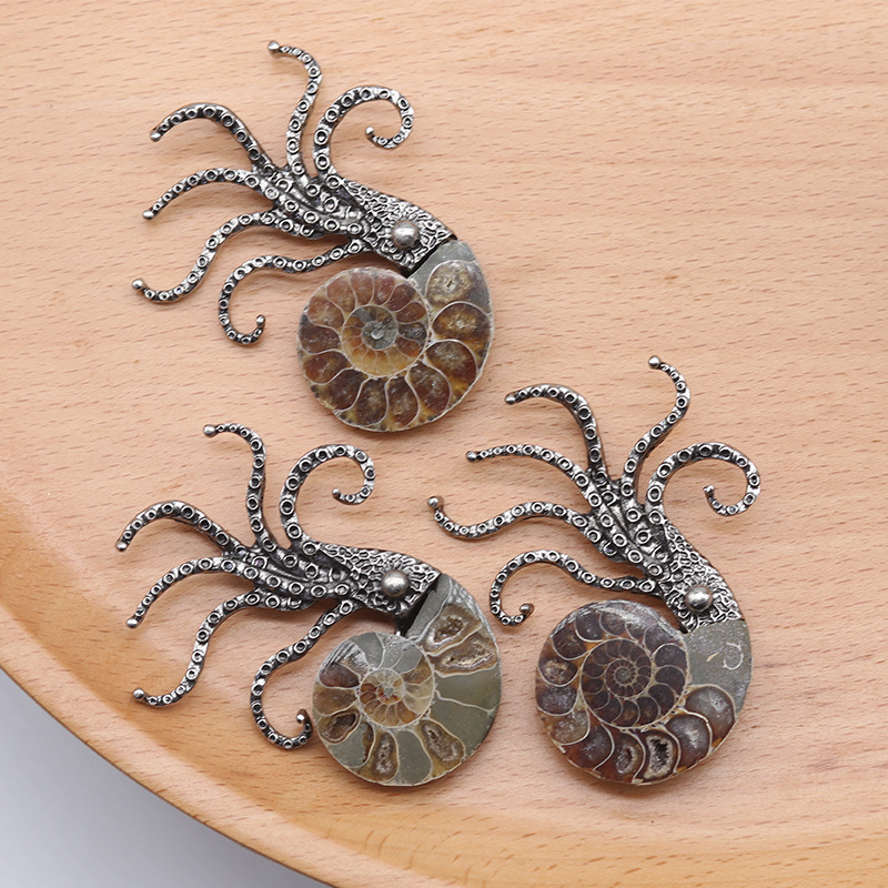Colorful conch octopus brooch Exaggerated large octopus marine life jewelry pendant brooch dual-purpose decoration