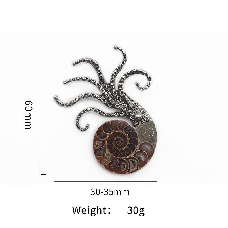 Colorful conch octopus brooch Exaggerated large octopus marine life jewelry pendant brooch dual-purpose decoration