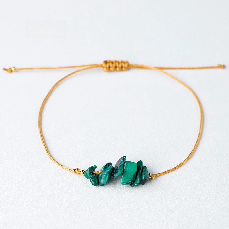 Wax thread hand-woven irregular gravel raw stone bracelet