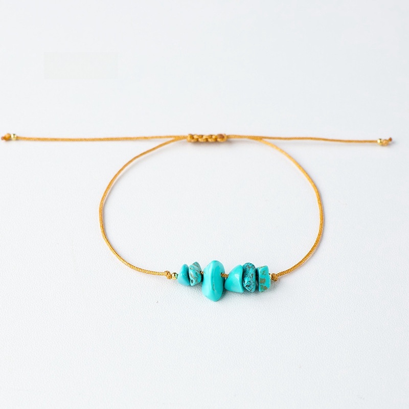 Wax thread hand-woven irregular gravel raw stone bracelet