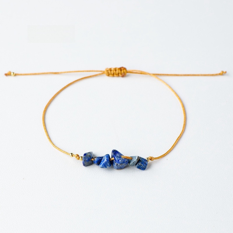 Wax thread hand-woven irregular gravel raw stone bracelet